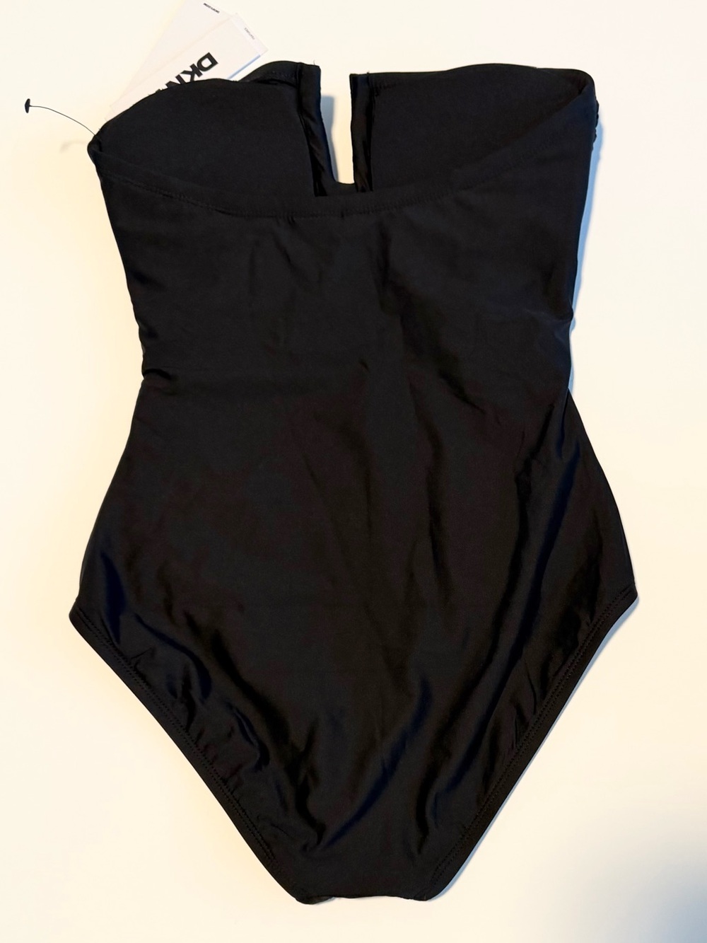DKNY Women's U-Wire Bandeau One Piece Swimsuit with Tummy Control - Picture 3 of 7